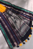 Kanjeevaram saree in a stunning shade of yellow and black