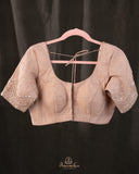 Brocade tissue georgette sarees with intricately embroidered border