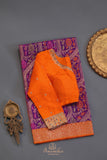 A stunning Banarasi Kora Jamdaani saree in purple