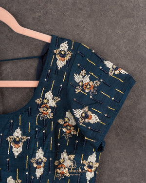 Modal Satin saree with kalamkari print