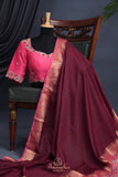 Mysore crepe silk saree with embroidered border