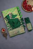 Bandini Georgette saree in hues of green