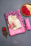 Pure Bandini saree on gaji silk with chikankari pallu