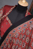 Ajrak on modal silk with complete handwork