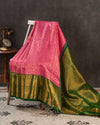 A beautiful kanchipattu saree in a lovely Dark Pink and Green combination