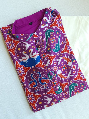 Patola silk kurta in a lovely shade of purple