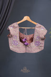 A dreamy floral organza in beautiful shades of dusty rose pink