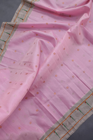 Gadwal Paithani saree in lovely baby pink