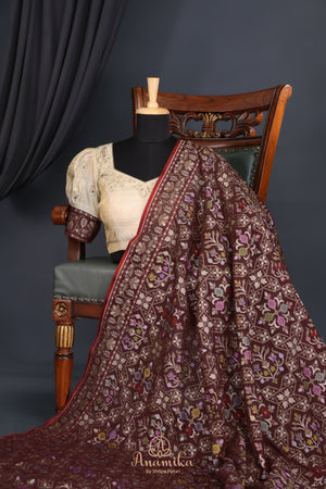 An exquisite Banarasi Cotton Jamdaani saree