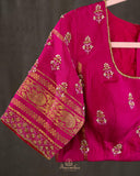 Mysore crepe silk saree in a lovely color combo of earthy brown and magenta