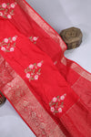 Soft Silk Saree in red at a budget friendly price