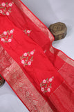 Soft Silk Saree in red at a budget friendly price