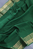 Mysore crepe silk saree in a beautiful shade of emerald green