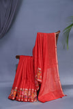 Soft Tussar with a contemporary elegance- Red