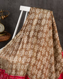 Twill Patola saree in a lovely shade of light brown and red