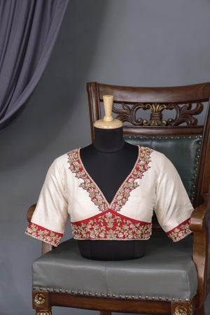 Rich Red and Blush Banarasi Silk Saree