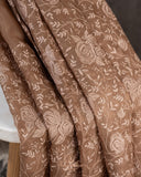 Organza saree in light brown with all over thread embroidery (Copy)