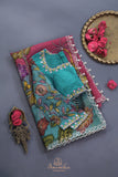 Hand painted kalamkari organza saree