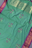 Ponduru Jamdaani in aqua green shade