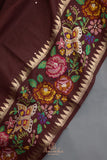 Soft Tusser Silk saree in most trending brown color