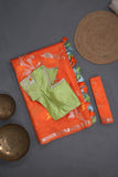 Organza Silk Saree in orange