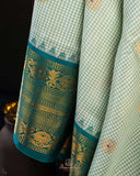 Timeless Gadwal Pattu saree - Teal elegance with gold Zari