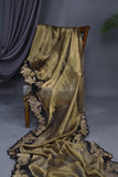 Banarasi tissue saree in stunning black and antique gold combo