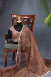 A dreamy floral organza in light brown