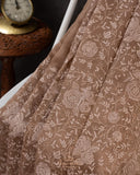 Organza saree in light brown with all over thread embroidery (Copy)
