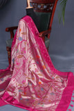 A beautiful Paithani inspired Georgette saree - Rani Pink