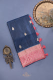 Soft Silk Pattu - Color play at its finest - Blue/Pink