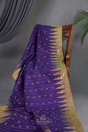 Gadwal saree in royal purple hue