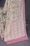 Pastel Patola with intricately designed handwork border