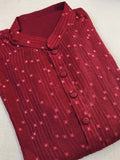 Maroon kurta with beautiful thread work and sequins