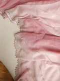Shaded pink Georgette saree with work border