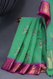 Ponduru Jamdaani in aqua green shade