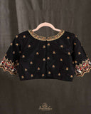 Classic Black blouse with royal gold detailing