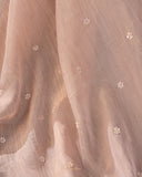 Brocade tissue georgette sarees with intricately embroidered border