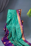 Pure Kanjeevaram saree in green & purple
