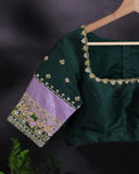 Gadwal kanchi saree in a beautiful lavender and emerald green combo
