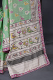 Pastel Patola with intricately designed handwork border