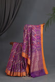A stunning Banarasi Kora Jamdaani saree in purple