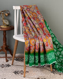 Pure Gaji silk saree with kalamkari and Bandini