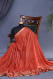 Soft Tussar with a contemporary elegance- Rust Orange