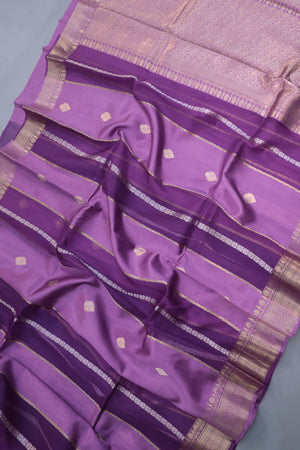 Banarasi Kora silk saree in hues of lavender and purple