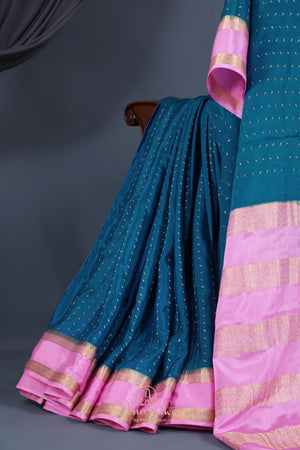 Stunning mysore crepe silk saree with pure patola silk blouse