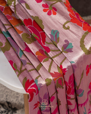 Paithani Tusser Georgette in a new shade of purplish pink
