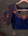 Kanchipattu saree in lovely rose pink shade with a contrast dark blue border