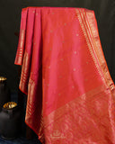 Kanchi soft silk saree in peach pink