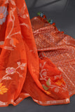 Organza Silk Saree in orange
